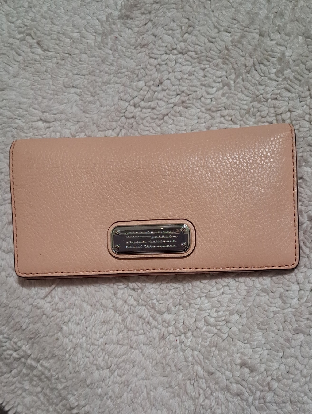 Peach Leather Long Wallet - Women's Clutch